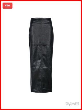 High Waist A Line Long Leather Maxi Skirt Business Casual